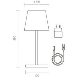 Sigor Akku-Tischleuchte Nuindie Mini 250 Mm, Anthrazit -Crespo Verkäufe 19881680 5